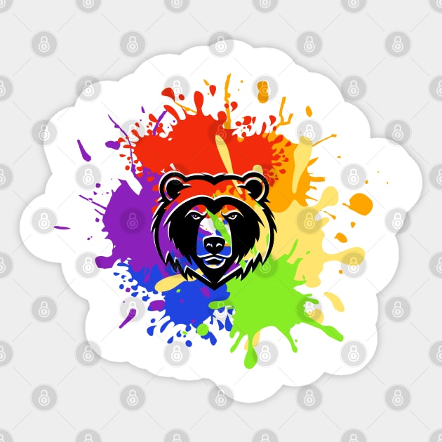 Bear Paint Splash Sticker by Digital Canvas Ltd